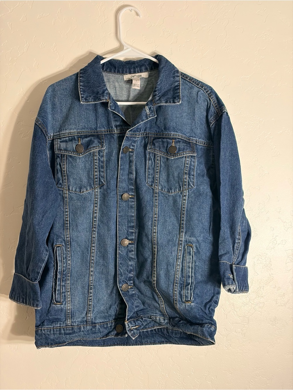 refuge Men's Denim Jacket in Medium Blue - Classic Trucker